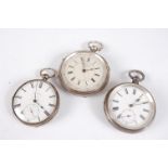 A gent's silver cased open faced pocket watch by Baume of Geneva, having signed white enamel dial