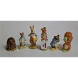 A collection of 6 Royal Albert Beatrix Potter figures to include The Foxy Whiskered Gentleman, Peter