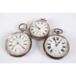 An Edwardian silver gent's open faced pocket watch, having engine turned case, keywind movement by