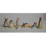 A collection of 6 Royal Albert Beatrix Potter figures to include Peter Rabbit, Fierce Peter
