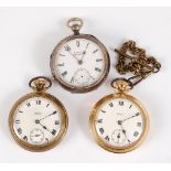A late Victorian silver cased open faced pocket watch, by H. Samuel of Manchester, having keywind