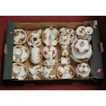 A collection of Royal Albert tablewares, in the Old Country Roses pattern, to include jar and