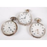 A gent's silver cased open faced pocket watch, by Pleasance & Harper of Bristol, having keyless wind