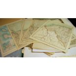 A folio of assorted loose prints, principally being engraved maps but to include topographical