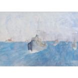 Horace J W Phillips - Convoy en route to England, watercolour, signed and dated August 1940 lower