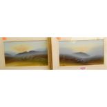 Frank Holme - Pair; Dartmoor scenes, gouache, each signed, 13 x 23cm