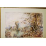 C Blake - October near Odiham, Hampshire, watercolour, signed and dated 1981 lower right, 36 x 55cm