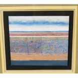 Michael Bennett - Estuary study III, oil and collage on board, signed, titled and dated 1973 to