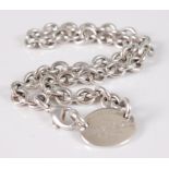 A Tiffany & Co sterling silver chain link identity necklace, 53.7g, length 39cm, in original