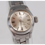 A lady's Rolex Tudor Oyster steel cased wristwatch, having a signed circular silvered dial,