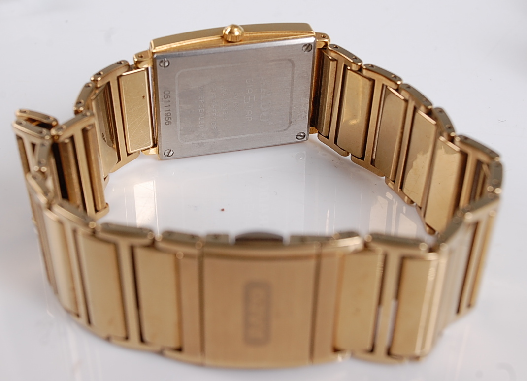 A Rado Diastar integral quartz wristwatch, the rectangular champagne dial with a diamond set at - Image 3 of 4