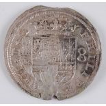 Spain, Felipe IIII, 1660 8 reales, obv; crowned Spanish coat of arms, rev: quartered castles and