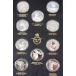 John Pinches, The History of Man in Flight, The R.A.F. Museum collection of 50 silver medallions (