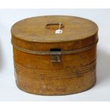 A large late Victorian tin hat box, w.45cm