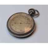 A late Victorian silver cased pocket compensated barometer, the silvered dial signed Pickard &