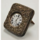 A circa 1900 nickel cased Goliath pocket watch, having enamelled dial with Roman numerals and