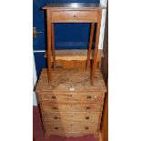 A 19th century mahogany chest commode; together with a pine wall shelf; and a rustic elm single