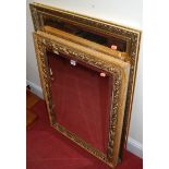 A contemporary floral gilt decorated bevelled rectangular wall mirror, 82 x 62cm; together with a