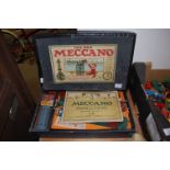 A Meccano No.3 early 20th century construction set incompletebut with instruction booklet)