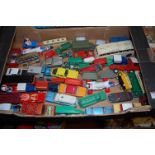 One tray containing a quantity of loose and part-boxed diecast, tinplate and plastic models, to