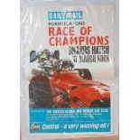 A Daily Mail Formula One Race of Champions Brands Hatch 17th March advertising poster depicting