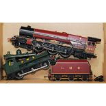 Unboxed Hornby LMS maroon 'Princess Elizabeth' engine and tender (G) and a GWR pannier tank