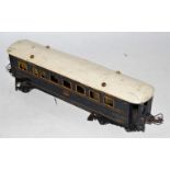 1926-41 Hornby Riviera Blue Train dining car, auto couplings, all door-handles present, transfers