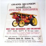 An original late 20th century Grand Reunion of Burrells Steam Engines advertising poster taking