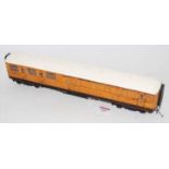 Fred Newman LNER teak bogie coach brake/3rd coach, finescale wheels (VG)