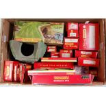 Mixed lot of Triang and Hornby boxed accessories including R458 small station set, 2x RT267 fog