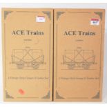 Two boxes each three ACE trains petrol/spirit tank wagons. Set 1 comprising Mobiloil; Esso (