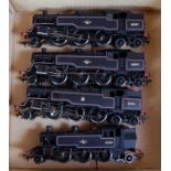 Four Bachmann BR black tank locos - 2x Class 4 2-6-4 80097, similar 80061 and Ivatt 2MT 2-6-2 41324,