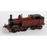 A professionally built maroon LMS (ex MR) 0-4-4 tank loco No. 1386 12v DC skate pick-up (VG)