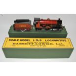 Bassett-Lowke clockwork 1930 Duke of York loco and tender, LMS maroon, small creases to cabsides,