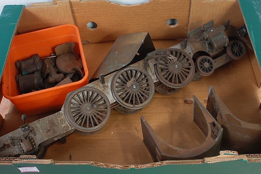 Three trays containing a quantity of various 2½" gauge live steam part built components and