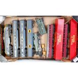 Tray containing loose Triang items TC series blue/yellow double ended diesel locomotive and 3