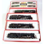 4 Hornby locomotives, 2x R859 BR lined black class 5 engine and tender (G-BFG), R550 BR black