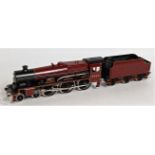 LMS Jubilee 4-6-0 loco and tender, heavily amended from original, tinplate body, LMS maroon '