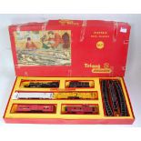 A Triang TC series RS15 train set containing 4-6-2 pacific engine and tender, 4 freight cars and