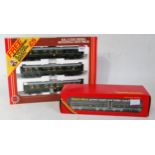A Hornby R687 BR green class 110 3 car DMU (M-BM), together with R157 BR green 2 car class 101