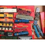 2 Trays containing 50 Triang TC series freight cars, a few in boxes, a good selection (G-BG)