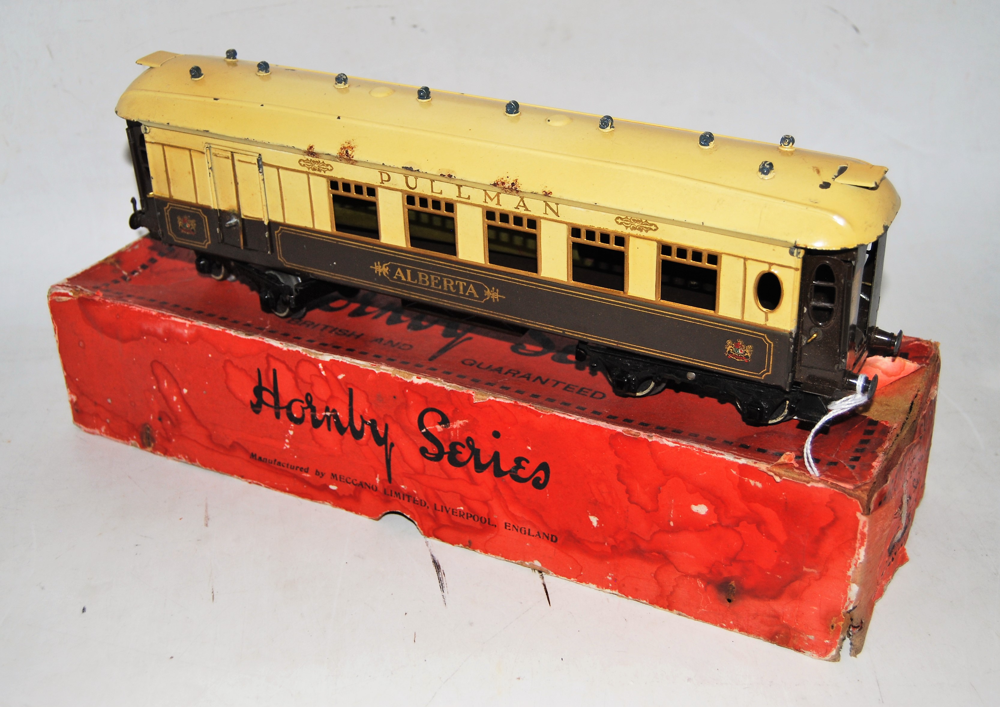 1930-32 Hornby No. 2 Special Pullman coach 'Alberta' composite, cream roof, one window celluloid