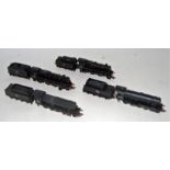 Tray containing 4 Bachmann BR black engines and tenders, Austerity 2-8-0 No. 90445, another