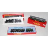 Triang R357 BR green class AIA-AIA diesel electric loco with a Hornby R857 BR black Ivatt Class 2