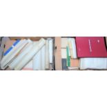 Two trays containing civil engineers reference material track diagrams, working time tables, soft