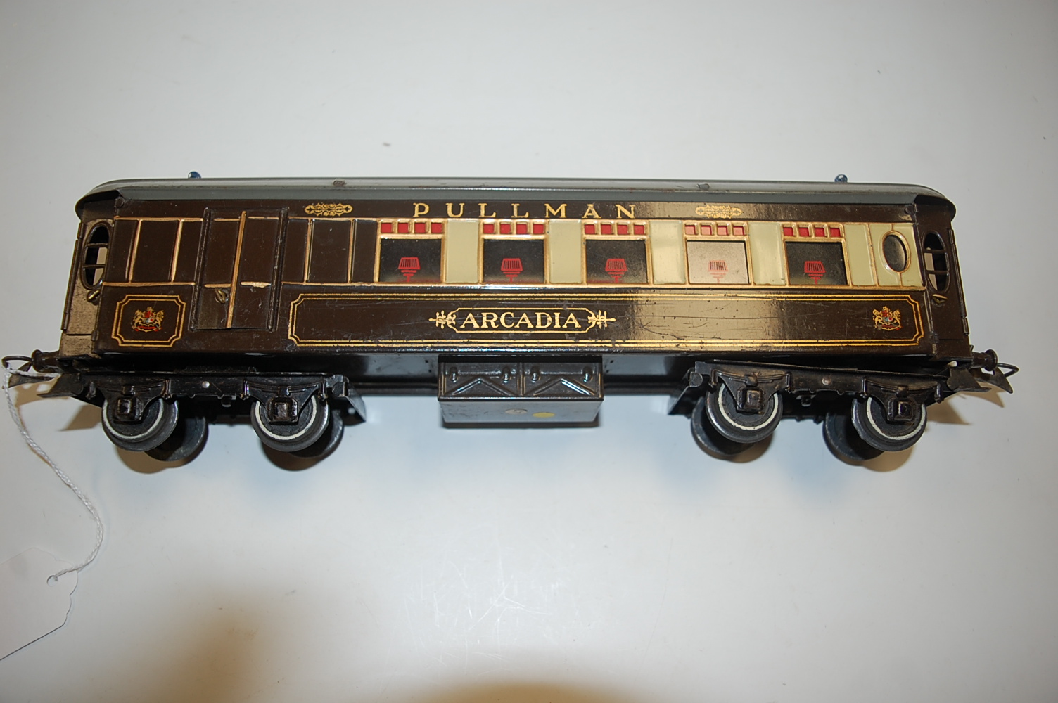 1932-5 Hornby No. 2 special Pullman coach Arcadia, grey roof, brown luggage doors, a few chips to - Image 2 of 7