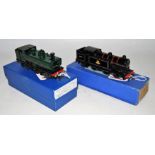 Two 3-rail tank locos: GWR 0-6-0 saddle tank 5700 green gloss converted from Tri-ang chassis by