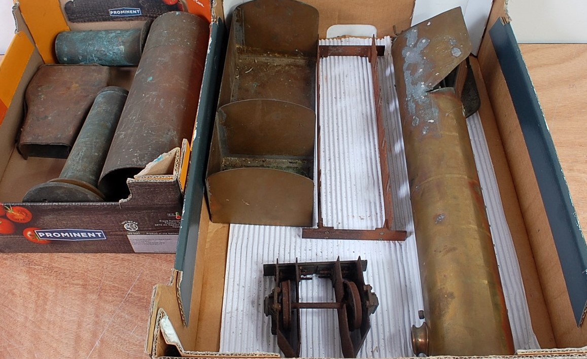 Three trays containing a quantity of various 2½" gauge live steam part built components and - Image 2 of 2