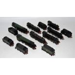 Tray containing 6 engines and tenders by Bachmann and others BR green class V2, 2x class B1, class