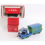 Three Hornby and one ACE Trains wagons - ACE LNWR gunpowder van, some marks (G), 1935-41 No. 0